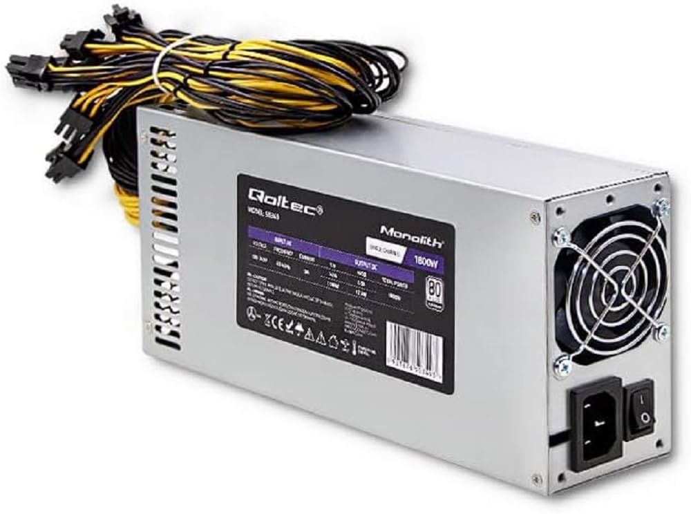 QOLTEC 50349 PCI-E 1800W Power Supply 80 Plus Platinum Game Miner