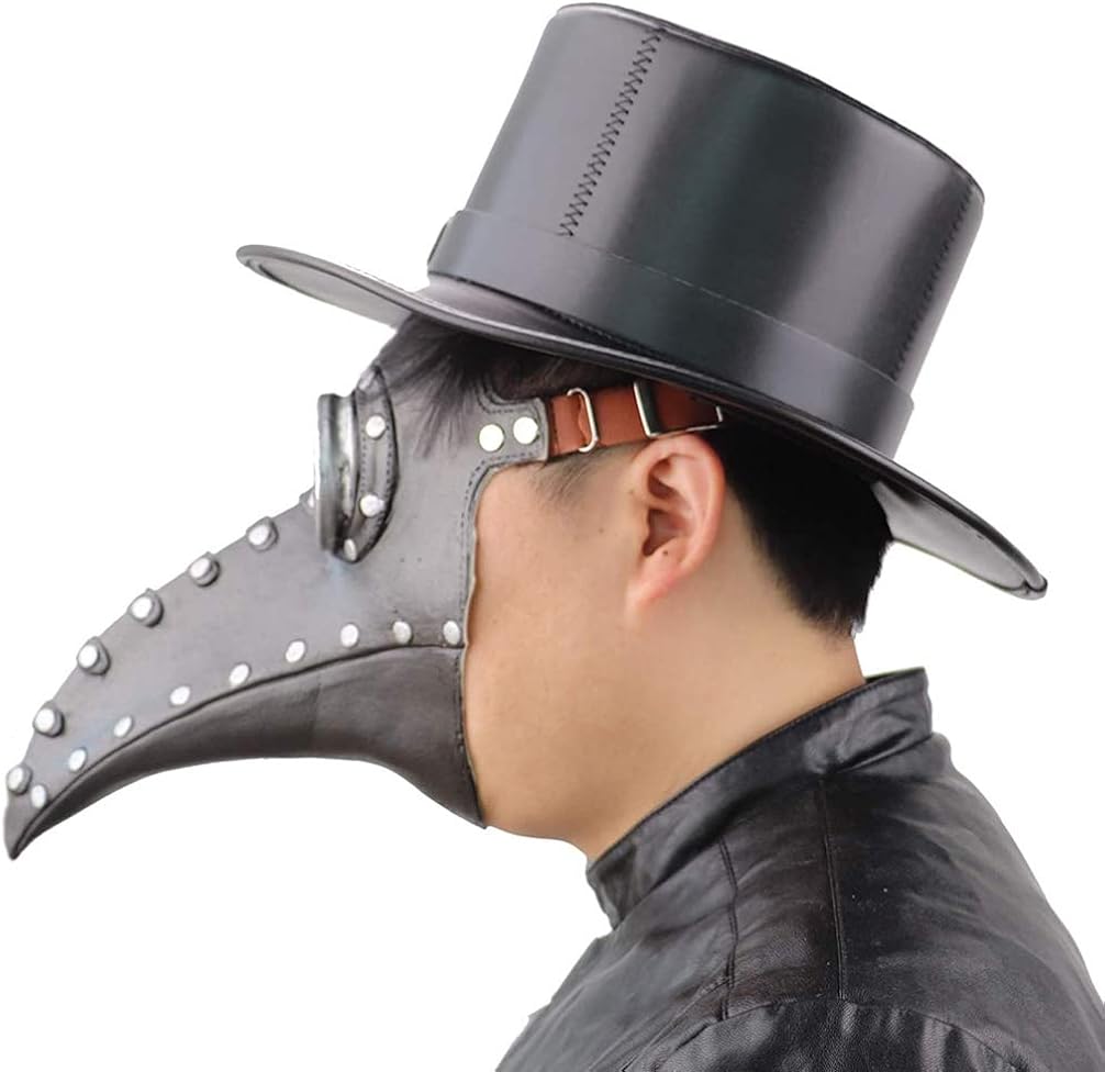 VALICLUD Halloween Long Nose Bird Beak PU Leather Plague Doctor Headgear Gothic Steampunk Medieval Beak Mask - Image 4