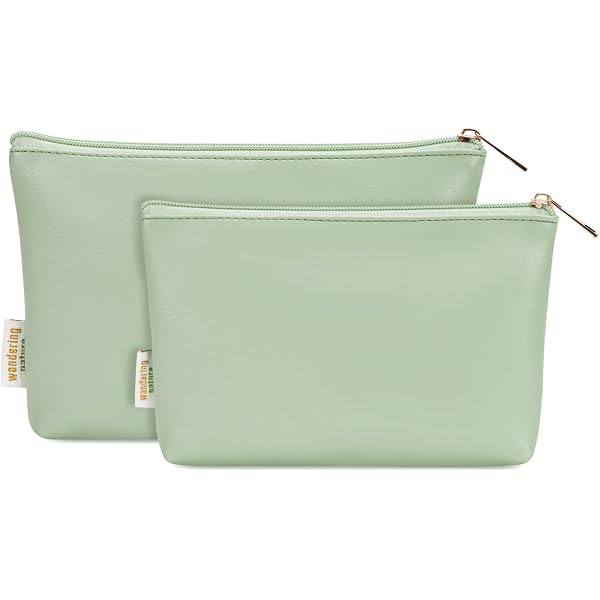 SOIDRAM 2 Stück Chenille Make-up Taschen – Nylon, Reißverschluss, Motiv 'Sister', 26x21,6 Cm, Transparent