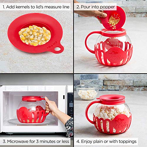 Ecolution Patented MicroPop Microwave Popcorn Popper with Temperature