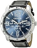 Geneva Men's FMDJM510C Japanese Quartz Watch With Black Leather Band