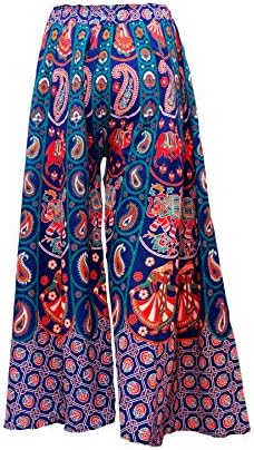 Ayat Cotton Women's Smocked Waist Harem Hippie Trousers Boho Palazzo Bohemian Pants Good for Party Holiday Yoga