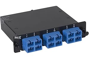 ICC Classic SC-MPO Fiber Optic LGX Compatible Cassette with Blue Singlemode Adapters and 12 OS2 Fibers