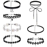 Choker Necklace 7 Pcs Choker Necklace Women Black Choker Velvet Choker Set