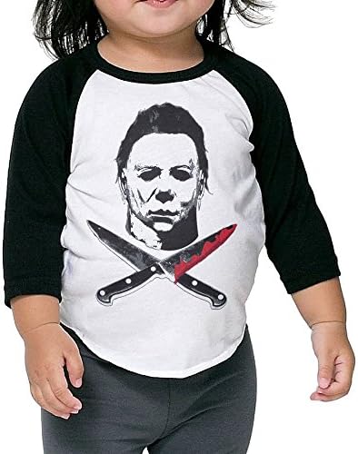 BABBY Michael Myers Kids Toddler 3/4 Sleeves Baseball T Shirt Unisex Black