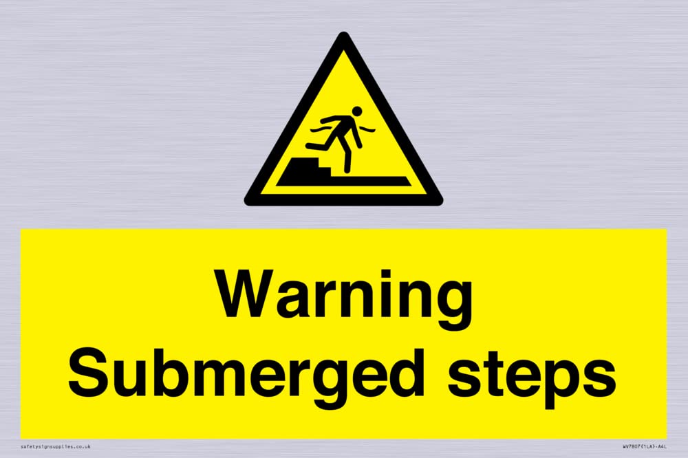 Warning Submerged steps Sign - 300x200mm - A4L