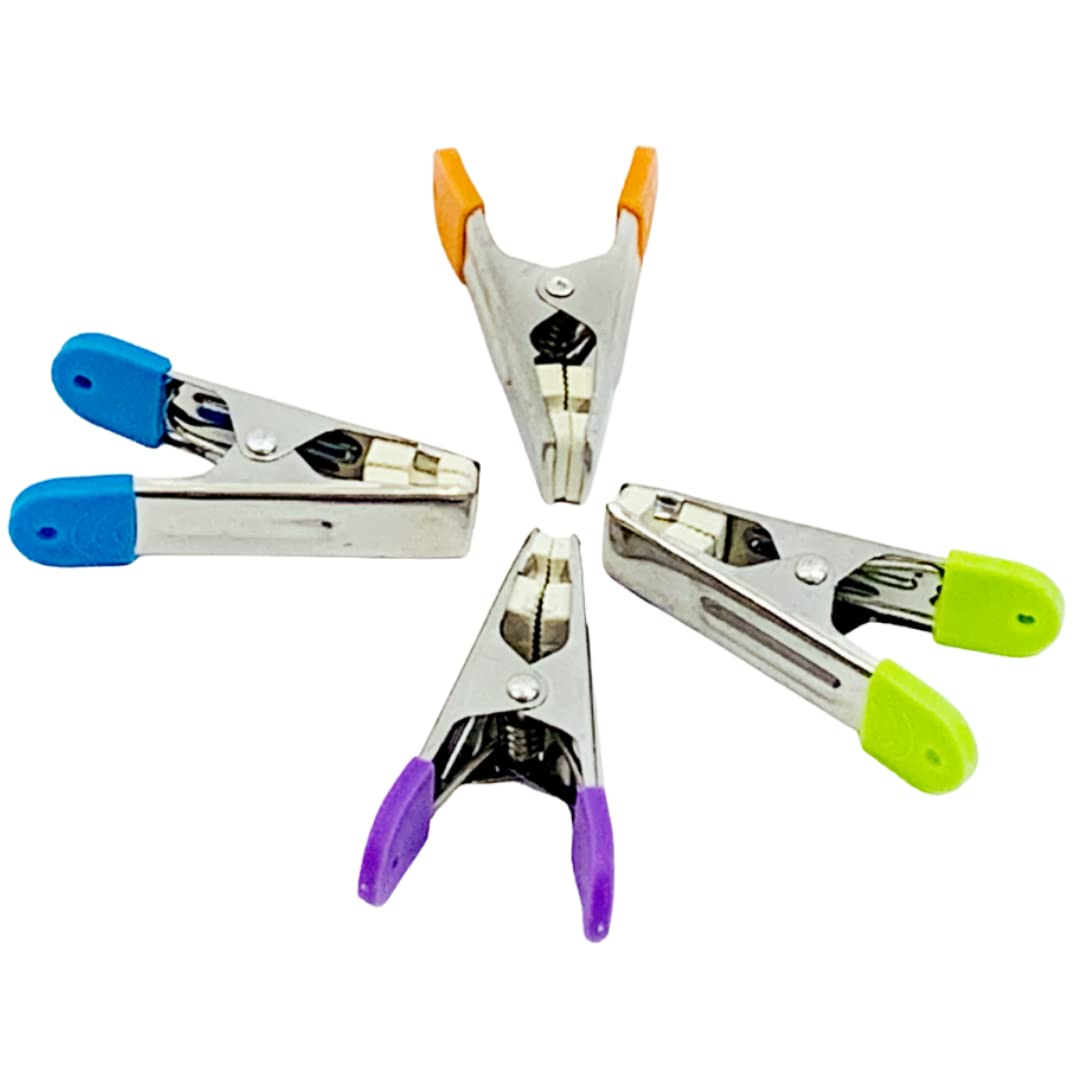 40 Laundry Pegs Stainless Steel Colourful Soft Ergonomic Grip for Garden Balcony Plastic Pads Avoid Staines 6 cm