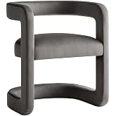 Modway Winslow Stain-Resistant Performance Velvet Accent Chair in [Color]- Open Back Barrel Armchair - Versatile Upholstered Dining Chair - Cozy Reading Chair