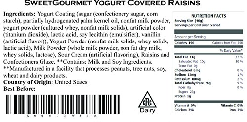 SweetGourmet Yogurt Coated Raisins (2Lb)