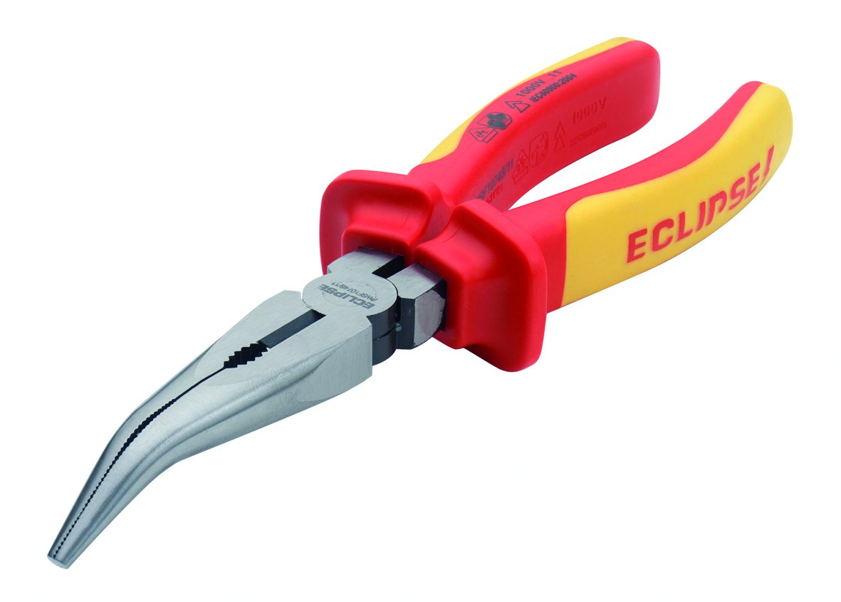 Eclipse Professional Tools PWSF10748/11 VDE - Bent Long Nose Pliers 200mm (8")