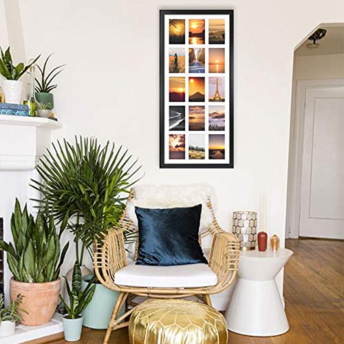 MEBRUDY 4x6 Collage Picture Frames with 15 Openings, 2 Pack Black Multi