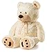 JOON Huge Teddy Bear - 38 Inches, Cream, Fluffy Faux Fur, Ribbon & Bow Signature Footprints- Huggable & Lovable Joy – Ideal Gift for Baby Showers, Loved Ones – Perfect Large Cuddly Plush Toy Companion