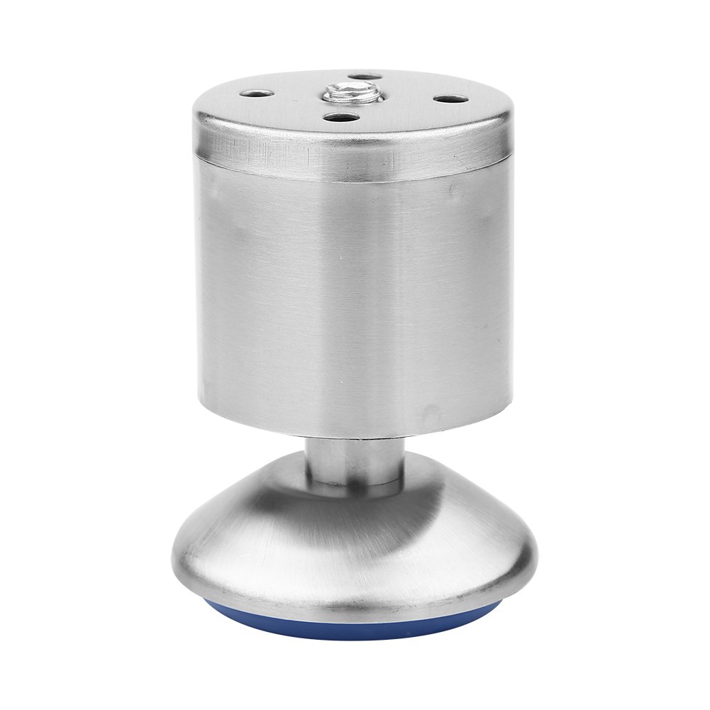 4 x Height Adjustable Cabinet Feet Stainless Steel Silver Furniture Table Sofa Bed Feet with Rubber Mat