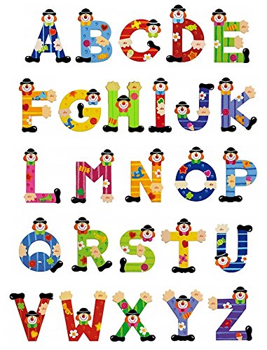 Sevi Holzbuchstaben Clown für Wunschname inkl Geschenkverpackung Türbuchstaben Kinderbuchstaben Holz Dekobuchstaben (9 Holzbu