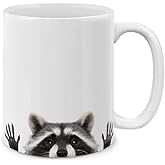 MUGBREW Raccoon Hands Out (1) Ceramic Coffee Mug Tea Cup, 11 OZ