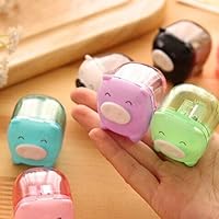 Slendima 1 Pc Mini Kawaii Pig Shaped Pencil Sharpener,Super Cute Cartoon Student Stationery School Office Writing Tools