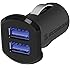SCOSCHE USBC242M 12 Watts per port (24W/4.8A total output) USB Car Charger- The FASTEST CHARGE RATE for Apple and Android Devices-Retail Packaging-Black