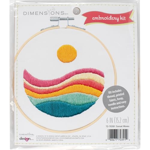 Dimensions 72-70391 Sunset Waves Embroidery Needlepoint Kit for Beginners, 6