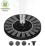 MEYUEWAL Solar Springbrunnen,1.5W Solar Teichpumpe mit Solar Panel Eingebaute Ba
