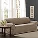 Maytex Pixel Ultra Soft Stretch Sofa Couch Furniture Cover Slipcover, Sand