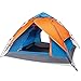 2-For-1 Easy Up Instant Dome Tent with 2 Doors for 3 Season Family Camping,Blue Orange