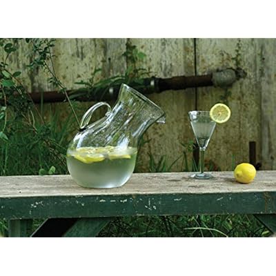 KALALOU Large Glass Tilted Pitcher, One Size, Green 51ydxzfYR L