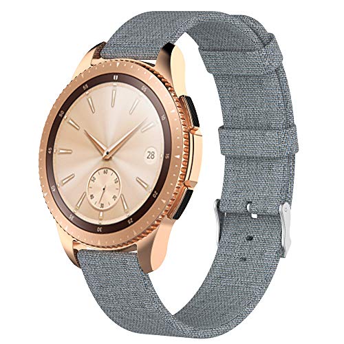 for Samsung Gear S2 Classic Watch Band, SUKEQ Woven Fabric Wrist Strap Quick Release Replacement Bracelet Accessory for Samsung Galaxy Watch 42mm, Gear S2 Classic, Garmin Vivoactive 3 (Olive Green)