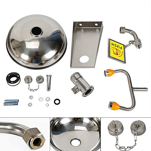 Stainless Steel Emergency Eye Wash Station Safety Wall Mounted Eye Wash Washer Professional Eye Wash Bowl Washer US