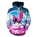 SAYM Unisex Simulation Printing Galaxy Pocket Hooded Sweatshirt Alpaca L