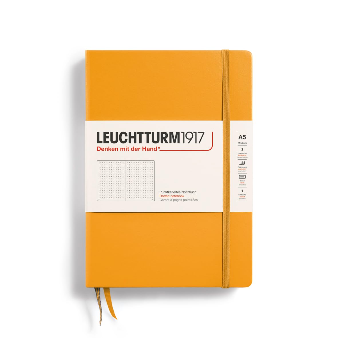 LEUCHTTURM1917 Notebook Medium (A5), Hardcover, 251 Numbered Pages Rising Sun, Dotted