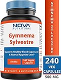 Gymnema Sylverate 500 mg 240 Capsules by Nova Nutritions