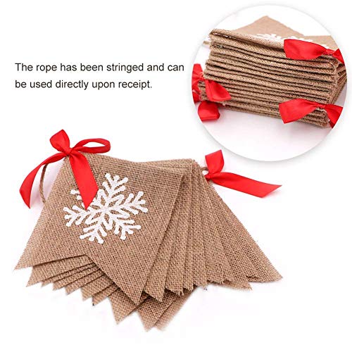 image for SOONAN Merry Christmas Banner Decoration with Snowflake Reindeer Bow R