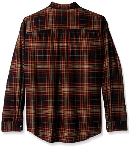 Bass GH Men's Big and Tall Fireside Flannel Plaid Long Sleeve Shirt, Anthracite, Large