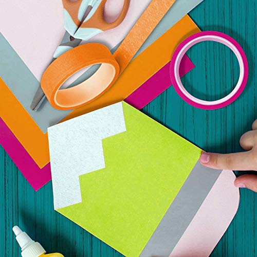 Colored Masking Tape,Colored Painters Tape for Arts & Crafts Projects, Labeling or Coding - Art Supplies for Kids - 10 Rolls Rainbow Masking Tape 1 Inch x 16.5 Yards (2.5cm X 15m)