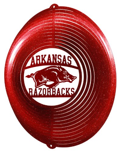 SWEN Products ARKANSAS RAZORBACKS Circle Swirly Metal Wind Spinner