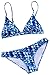 CUPSHE Women's Blue Ocean Padding Bikini Set Swimsuit Large
