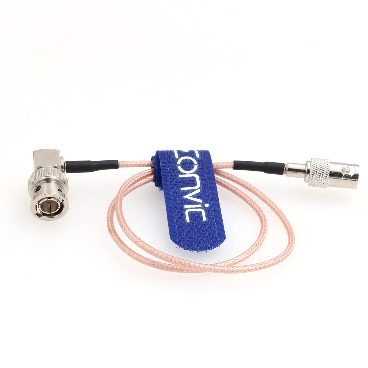 Eonvic Flexible Right Male BNC to Straight BNC Female 75 Ohm RG179 BNC Cable Ultrathin (30CM)