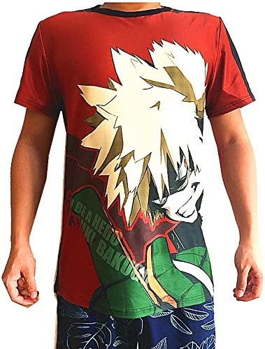 GALIGEIGEI My Hero Academia Men T Shirt (XXL, RED)