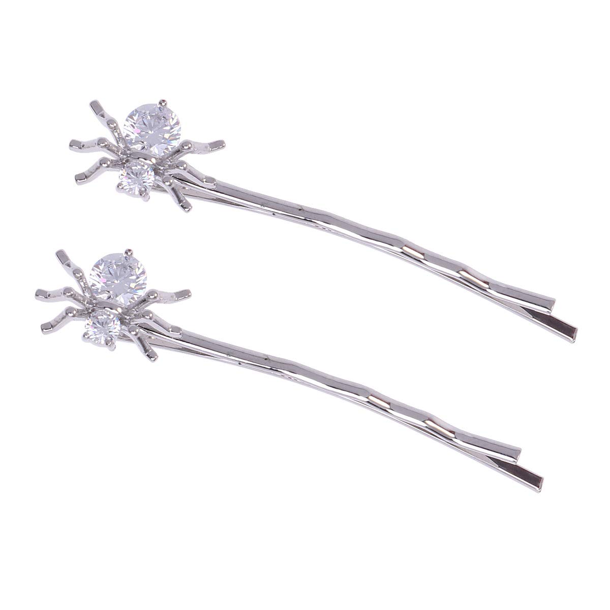 minkissy Halloween Spider Hair Clips Pair Funny Zircon Hairpins Simple Elegant Barrettes Hair Accessories for Women Girls 1.89 Inch