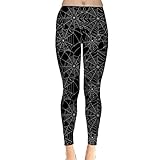 CowCow Womens Black Halloween Spider Web Pattern Leggings