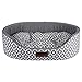 Bone Dry Lattice/Stars & Stripes Design Pet Bed, Oval Small - 22 x 17 x 7, Lattice Gray