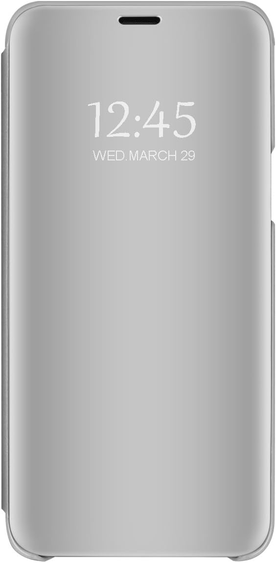 Samsung Galaxy A9 A9 Pro Mirror Case Flip Cover with Kickstand Clear View PC Cover 360 Protection for Galaxy A9 Pro (Silver, A9)