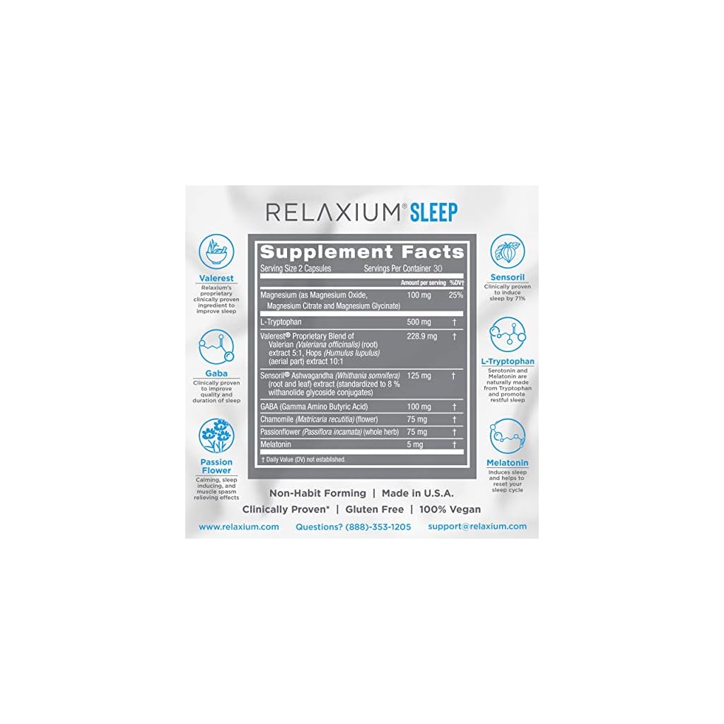 Relaxium Natural Sleep Aid | Non-Habit Forming | Sleep Supplement for ...