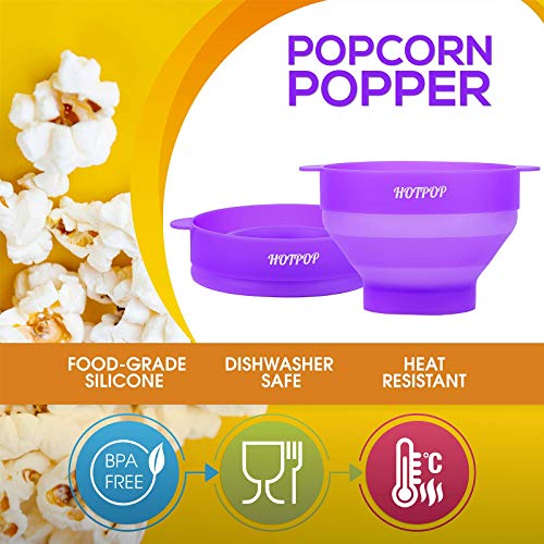 The Original Hotpop Microwave Popcorn Popper, Silicone Popcorn Maker