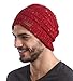 Brook + Bay Cable Knit Beanie Winter Hat for Women - Warm, Chunky, Soft Stretch, Thick & Cute Knitted Caps for Cold Weather Maroon