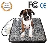 IU Electric Pet Heating Pad, Dog Cat Heating Mat Waterproof Pets Heated Bed Adjustable Dog Cushion Bed Warmer Mat with Temperature Controller and Chew Resistant Steel Cord(2018 New Upgraded)