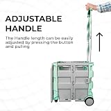 Berry 40 kg Foldable Shopping Trolley Mint Green Grey Four Wheels Telescopic view 3