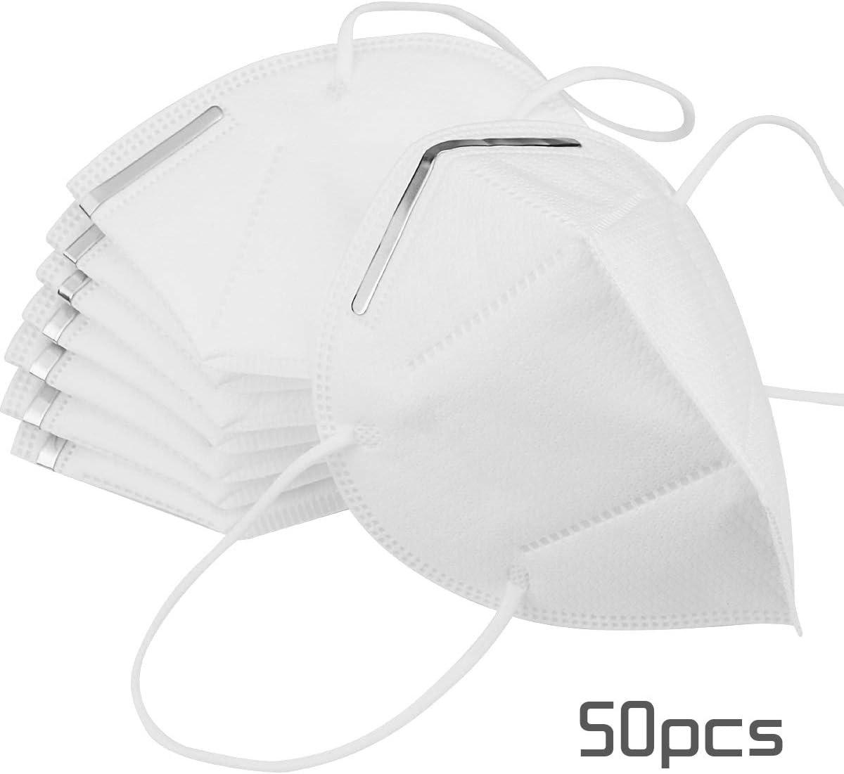 50pcs Civil Face Reusable Mask, 5-Layer non-wowen Personal Mask Protection Air Cleaning,Dust Pollution Vented