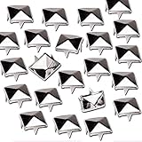 Mini-Factory 200 PCS Nailhead DIY Metal Silver Punk Spikes Spots Pyramid Studs For Leathercraft(Size:10MM, Color:Silver, QTY:200 Pieces)
