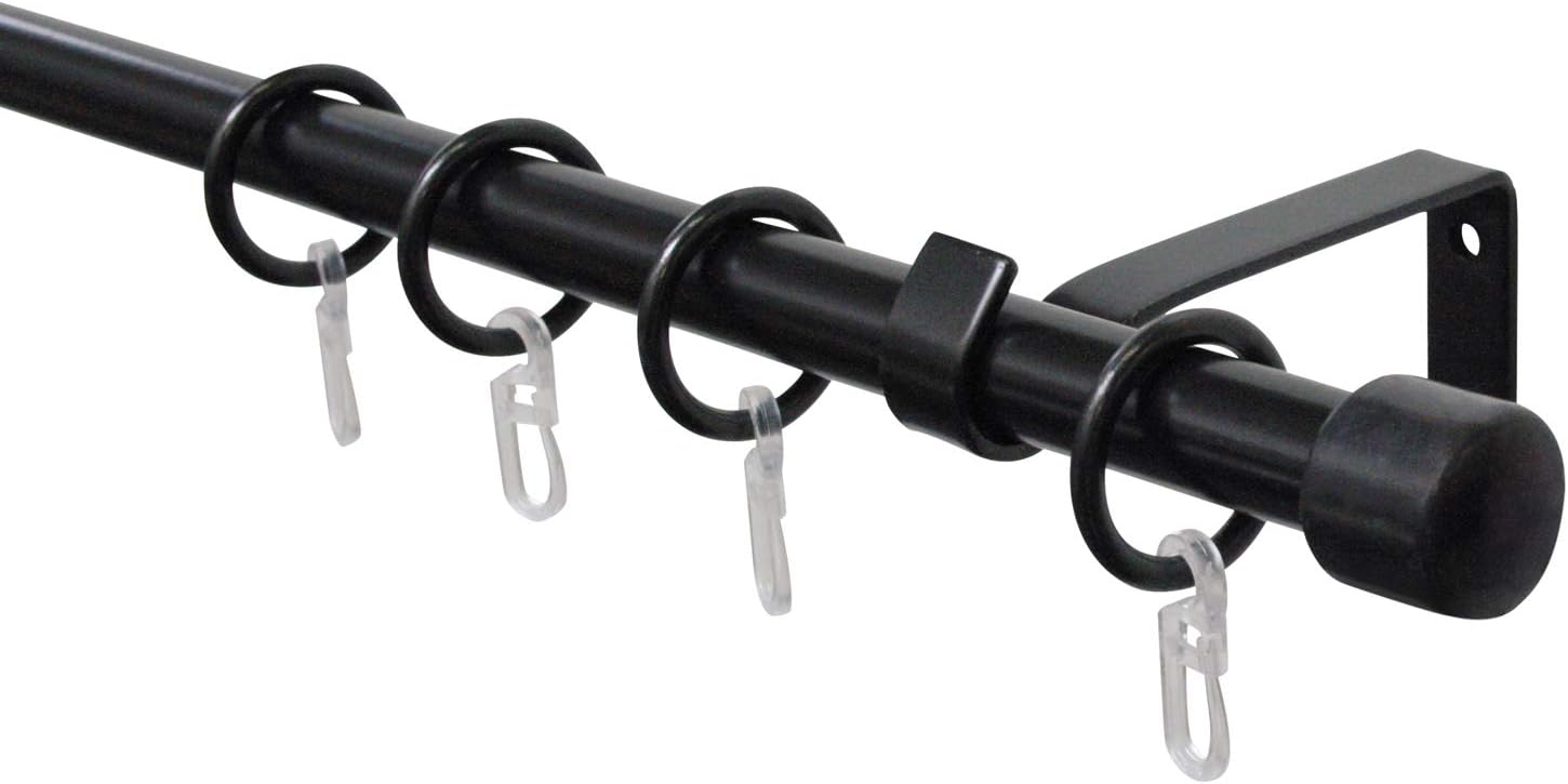 Gardinia Curtain Rod, Aluminum Black, 130-240 cm, 32882